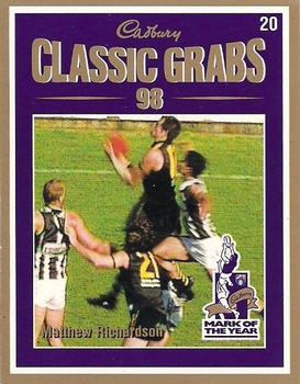 1999 Cadbury Classic Grabs 98 #20 Matthew Richardson Front